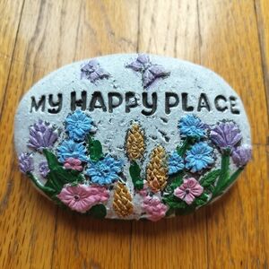 Decorative Garden Stone with Floral Design